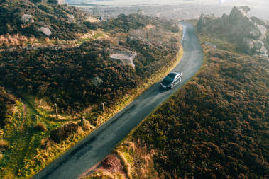 Car on country road